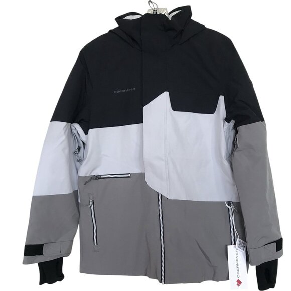 Obermeyer Axel Snow Ski Boys Jacket Size XL 18 Teen Snowboarding Gray Black - Picture 1 of 15